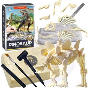Woopie dinosaurus skelet opgraven - dinosaurus speelgoed - met beitel kwast en hamer