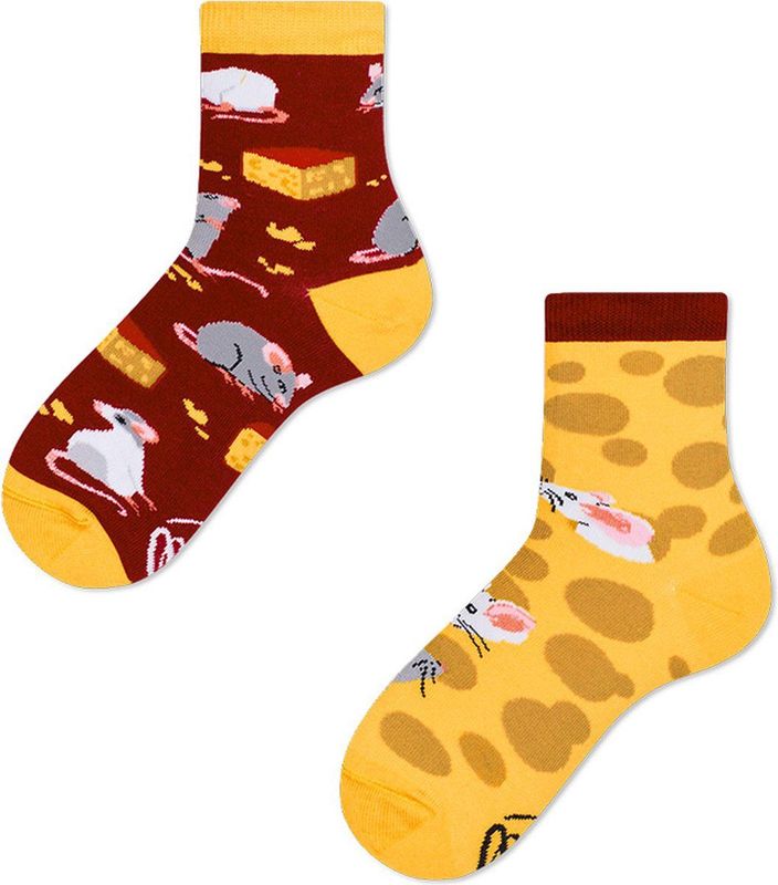 Many Mornings - Kids Sokken - Multi - Dieren en Eten Print