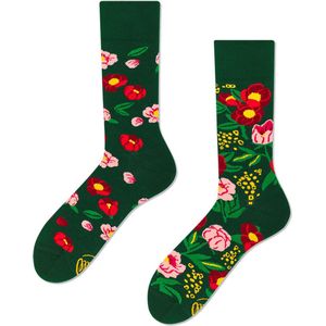 Many Mornings - Flower Power Green - Unisex Sokken