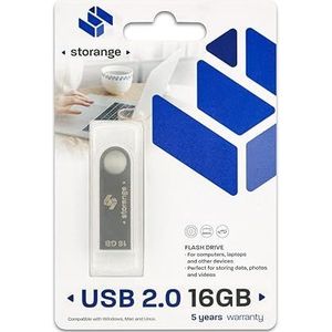 STORANGE USB-stick 16GB 2.0 Slim Zilver