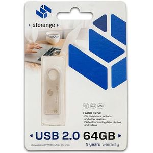 STORANGE USB-stick 64GB 2.0 Slim Zilver