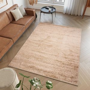 Tapiso Delhi Vloerkleed Hoogpolig Beige Licht Kleed Tapijt Maat- 120x170