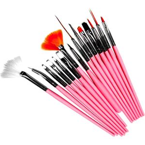 Clavier Nagel Decoratie Kwasten Set 15stuks Roze