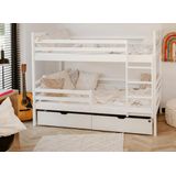 Stapelbed NEMO - 90x200 cm - te splitsen tot 2 bedden - wit