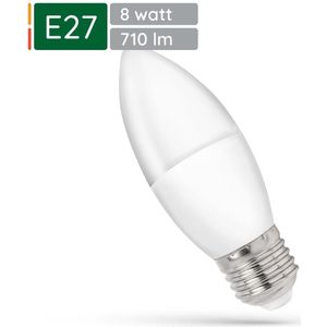 Spectrum LED Kaarslamp E27 8W - 230V - 710 Lumen - 6000K Koud wit - Helder daglicht - Energiezuinig
