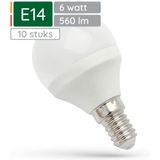 Spectrum - LED Kogellamp E14 - Koud Wit - 6W - 560 Lumen - 6000K - 10 Stuks