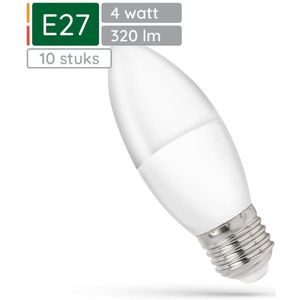 Spectrum - LED Kaarslamp E27 - Warm Wit - 4W - 230V - 320 Lumen - Set van 10