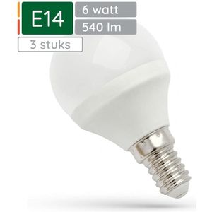 Spectrum - LED Kogellamp E14 - Neutraal Wit - 6W - 540 Lumen - 4000K - 3 stuks