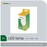 Spectrum - LED Kogellamp E14 - Neutraal Wit - 6W - 540 Lumen - 4000K - 10 stuks