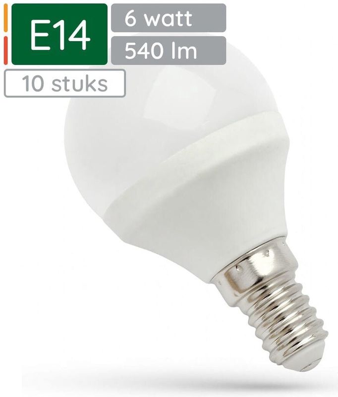 Spectrum - LED Kogellamp E14 - Neutraal Wit - 6W - 540 Lumen - 4000K - 10 stuks