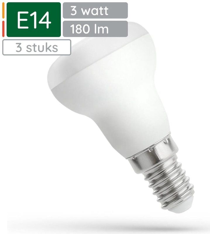 Spectrum - LED Reflectorlamp - Warm Wit - E14 - 3W - 180 Lumen - 3000K - 3 stuks