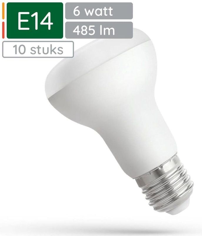 Spectrum - LED Reflectorlamp - Warm Wit - E14 - 6W - 230V - 485 Lumen - 10 Stuks