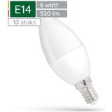 Spectrum - Dimbare LED Kaarslamp - Koud Wit - E14 - 6W - 520 Lumen - 6000K - 10 stuks