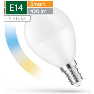 Spectrum - Smart LED Lamp - E14 - 5W - 230V - 420 Lumen - 2700-6500K - Wi-Fi Smart LED - 5 stuks