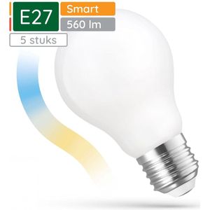 Spectrum - Smart LED Lamp - E27 - 5W - 230V - 560 Lumen - 2700-6500K - Wi-Fi Smart LED - Bluetooth Compatibel - 5 stuks