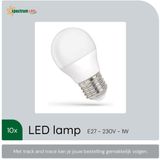 Spectrum - LED Kogellamp - Neutraal Wit - E27 - 1W - 230V - 90 Lumen - 10 stuks