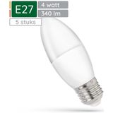 Spectrum - LED Kaarslamp - Neutraal Wit - E27 - 4W - 230V - 340 Lumen - Set van 5