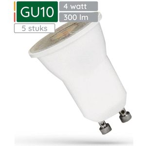 Spectrum LED Spot GU10 4W - 230V - 300 Lumen - 3000K Warm wit - Gezellig licht - Energiezuinig - 5 stuks