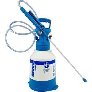 Kwazar 20010032 Industriële pompsproeier, drukspuit met Viton-afdichting Orion Pro plus 3 L, wit/blauw, 22 x 22 x 64 cm