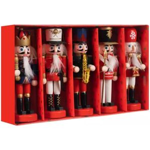 Ruhhy Notenkraker Set van 5 - Multikleurige Kerstdecoratie