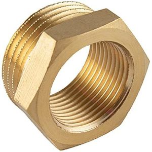 konst-install Verloopstuk 1/2 naar 1/4 inch (AG Ø 21 mm x IG Ø 11,5 mm) van messing, buitendraad X binnendraad, AG/IG reductie, schroefdraadfitting