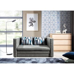 Slaapbank - Neva - 2-zitsbank - sofa met slaapfunctie en opbergruimte - grijs - 132 cm -Maxi Huis