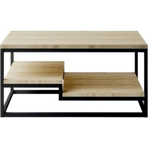 Marlo - Salontafel - Zwart / Sonoma eik - 100 x 60 cm