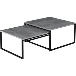 Nevio - Ne_01 - Salontafel - Zwart / Concreet - 69 x 69 cm