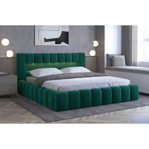 Lamica slaapkamer bed 180 x 200 met opberger + led - groene kleur