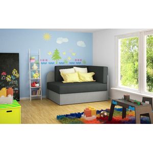 Rosa 03 - Kinderbed - Slaapbank - Slaapgedeelte: 73 x 166 cm - Bank - Donker Grijs - Maxi Huis