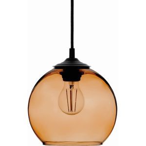 Solbika Lighting Hanglamp bol glazen kap amber Ø 20cm