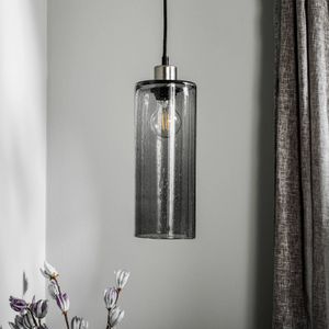 Solbika Lighting Hanglamp Soda glazen cilinder rookgrijs Ø 12 cm