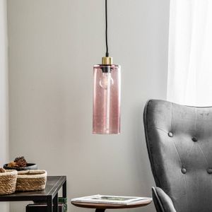 Solbika Lighting Hanglamp Sodaglas cilinder rosé Ø 12cm