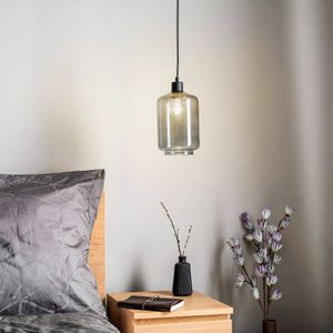 Solbika Lighting Hanglamp met rookgrijze glazen kap Ø 17cm