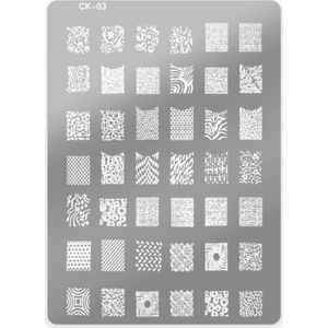 Stempelplaat met Patronen CK-3| Nailart | Maat L