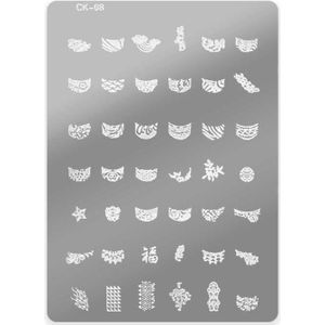 Stempelplaat MARMERPLATEAU MET MOTIEVEN CK-08| Nailart