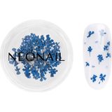 Dried Flowers 04 - Nagelstyling - Donkerblauw - Gedroogde Bloemen