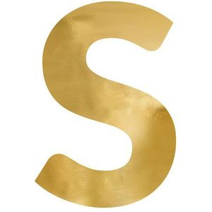 PartyDeco Gouden alfabet spiegel bruid en bruidegom initialen hipsu acryl letters teken symbool ""S"" backdrop bruiloft hangende muur bloemen spreuk spiegel