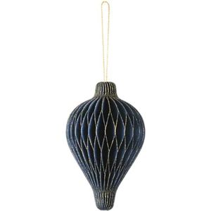 Partydeco - Christmas - Honeycomb Kerstbal ornament Lantaarn Navy Blue