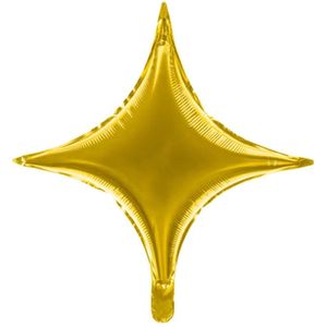 Partydeco - Folieballon Ster 4 punten - goud - 42 cm
