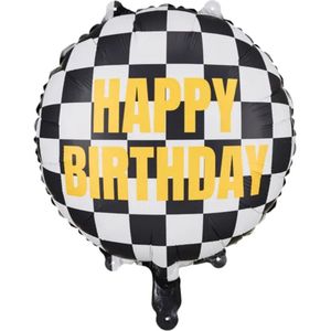 Partydeco - Folieballon finish Happy Birthday - 45 cm (Robin)