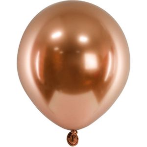 Glossy koper ballonnen - 12 cm - 50 stuks