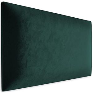 Muralo Fluwelen wandkussen, stoffen bekleed paneel, slaapkamer, woonkamer, bed, wandkussen, bedhoofdeinde, lendenkussen, modern, luxe, flessengroen, 50 x 30 cm