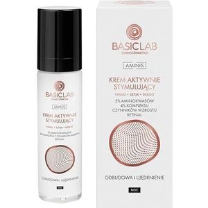 BasicLab Anti-rimpel oogcrème, 50 ml, nachtcrème, voor mannen en vrouwen, voor oogleden, voor rijpe huid