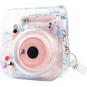LoveInstant Cover Case Etui Cover voor Fujifilm Instax Mini 11 / Transparent blauw Cekines