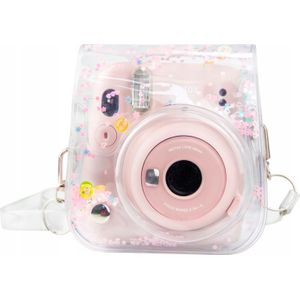 LoveInstant hoes voor Fujifilm Instax Mini 11 / Przezroczysty roze Cekiny