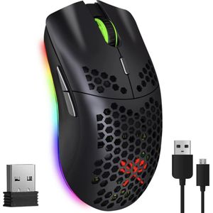 Dunmoon - Draadloze Gamingmuis - Zwart - Kunststof - 6 Programmeerbare Knoppen