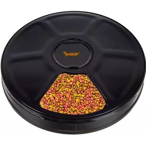 Automatische Hunde Katzen Futter? Automatischer Futterautomat ? Futterautomat Einstellbarer Fütterungsplan ? 6 Fächer ? 24-Stunden-Timer ? Trocken- und Nassfutter