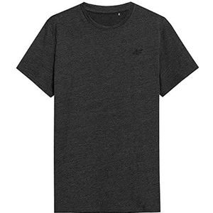 4F t-shirt heren, donkergrijze melange, S