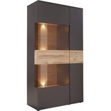 FORTE Vitrine "Como", Highboard, LED Beleuchtung Einlegeböden, Glastüre, Soft Close